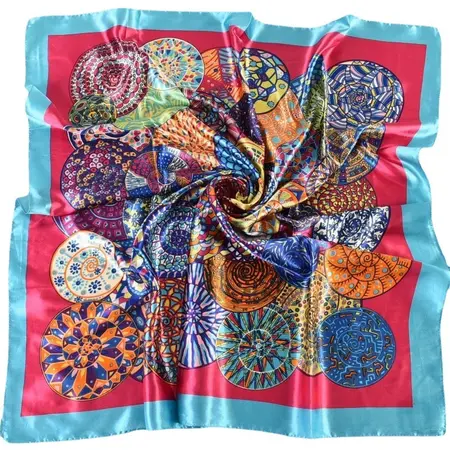 Women's Silk Vintage Scarf Shawl – 90 × 90 cm detail