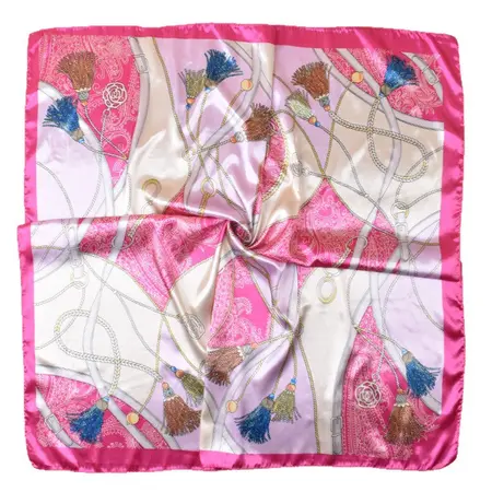Fringed Printed Scarf Shawl – 90 × 90 cm detail
