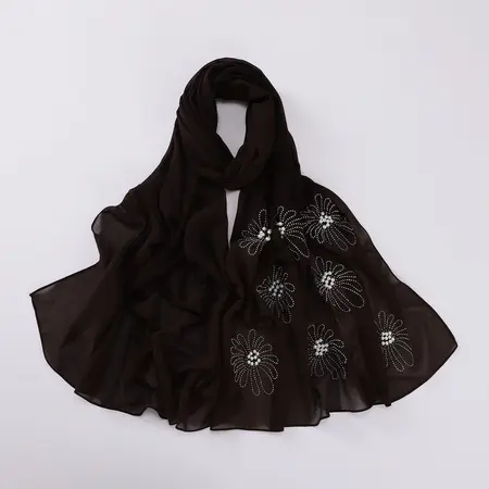 Chiffon Floral Hijab detail