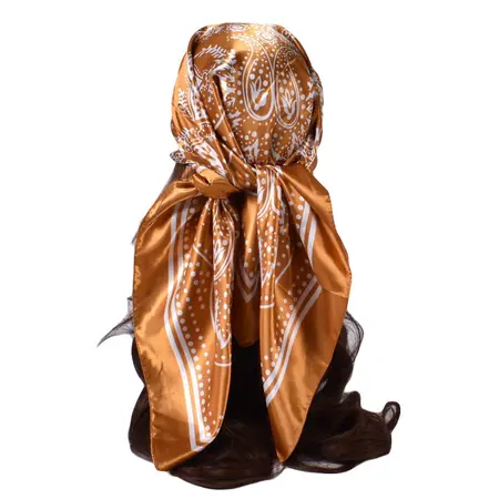 Silk Paisley Printed Vintage Scarf Shawl – 90 × 90 cm detail