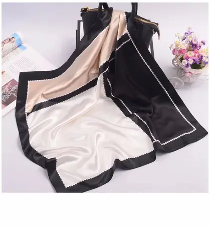 Women's Silk Scarf Shawl – 60 × 60 cm detail