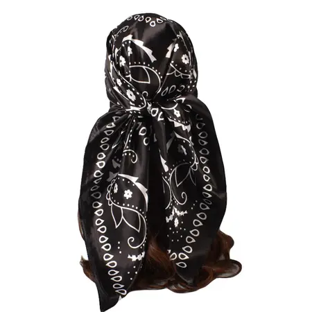 Silk Floral Scarf Shawl – 90 × 90 cm detail