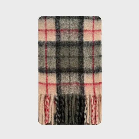 Women's Wool Blend Plaid Scarf Shawl – 220 × 30 cm detail