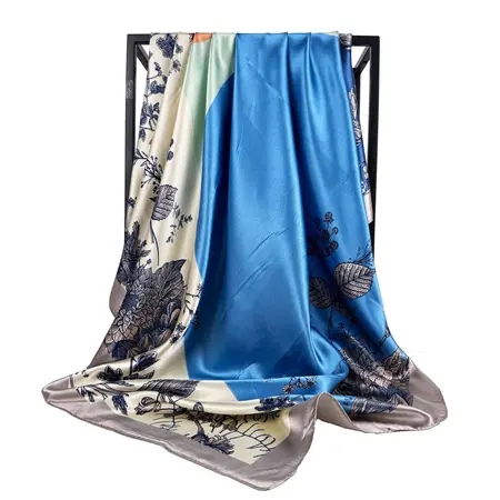 Silk Floral Scarf Shawl – 90 × 90 cm detail