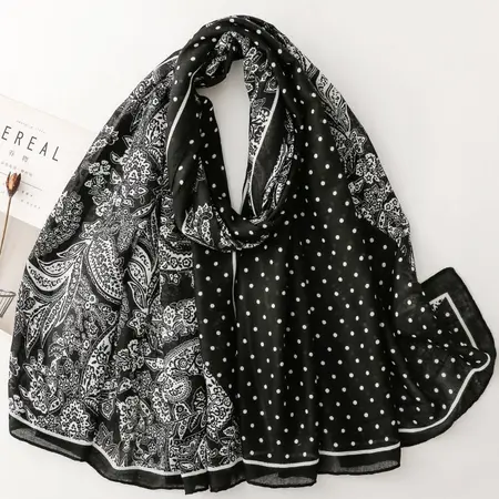 Women's Polka Dot Scarf Shawl – 180 × 90 cm