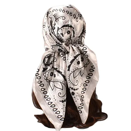 Silk Floral Scarf Shawl – 90 × 90 cm detail