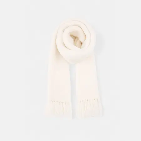 Women's Wool Blend Solid Color Knit Scarf Shawl – 210 × 24 cm detail