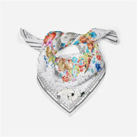 Printed Scarf Shawl – 53 × 53 cm detail