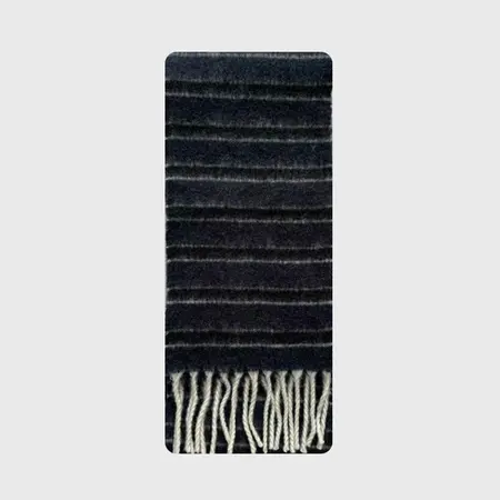 Women's 35% Wool Blend Striped Scarf Shawl – 210 × 21 cm detail