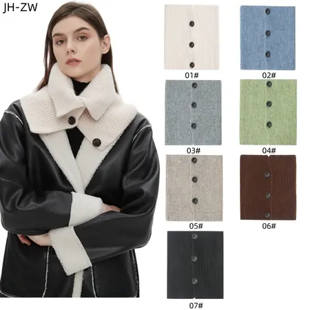 Wool Solid Color Floral Knit Scarf Shawl – 29 × 27 cm detail