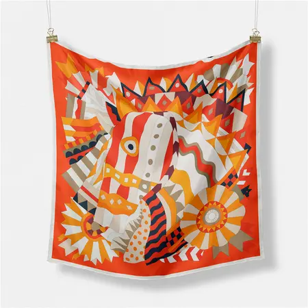 Silk Scarf Shawl – 90 × 90 cm detail