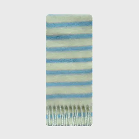Women's 35% Wool Blend Striped Scarf Shawl – 210 × 21 cm detail