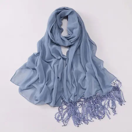 Chiffon Fringed Hijab detail