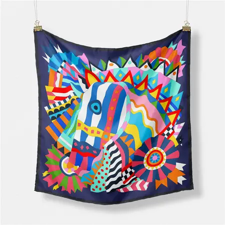 Silk Scarf Shawl – 90 × 90 cm detail