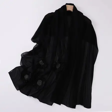 Chiffon Pleated Headscarf detail