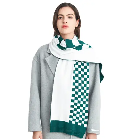 Women's Wool Plaid Scarf Shawl – 160 × 28 cm