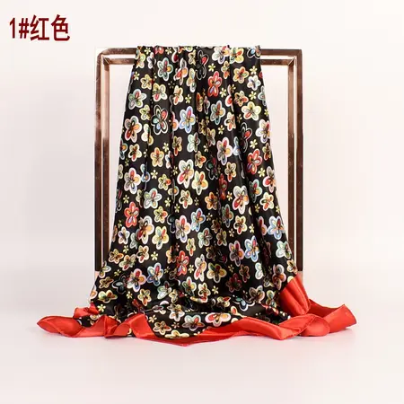 Women's Floral Printed Vintage Scarf Shawl – 90 × 90 cm detail