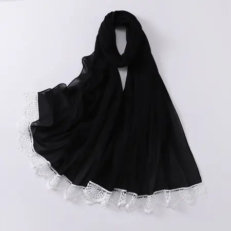 Chiffon Solid Color Scarf Shawl detail
