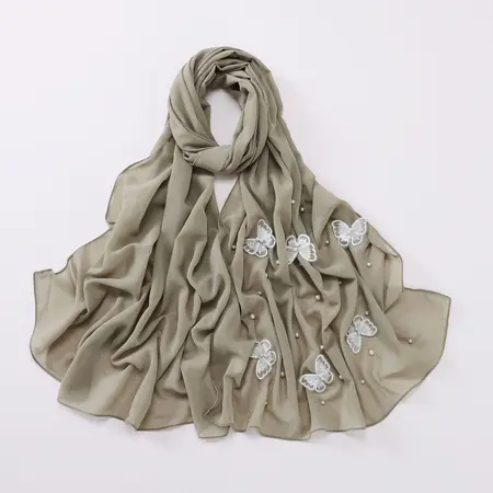 Chiffon Floral Hijab detail