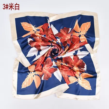 Silk Floral Printed Scarf Shawl – 90 × 90 cm detail