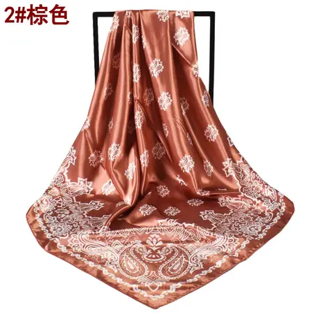 Silk Floral Scarf Shawl – 90 × 90 cm detail