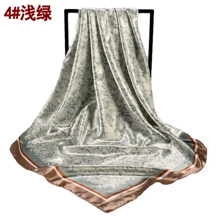 Silk Printed Scarf Shawl – 90 × 90 cm detail