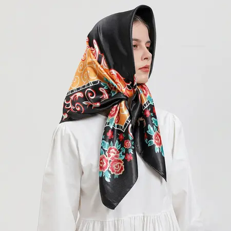 Silk Headscarf – 90 × 90 cm