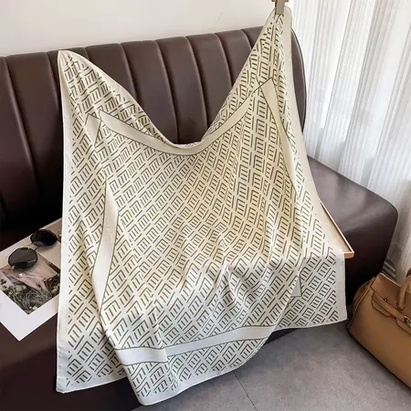 Twill Silk Striped Scarf Shawl – 90 × 90 cm detail