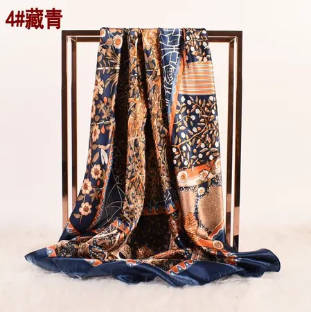 Women's Silk Vintage Scarf Shawl – 90 × 90 cm detail
