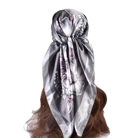 Floral Vintage Scarf Shawl – 90 × 90 cm