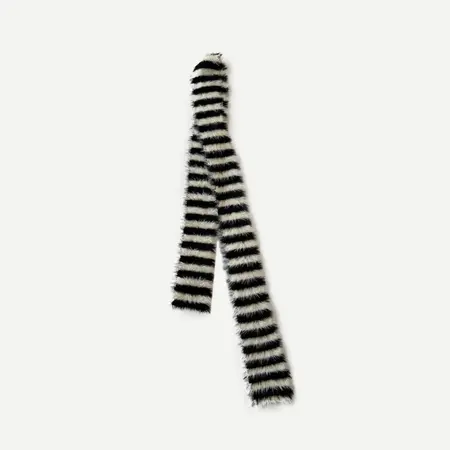 Faux Mink Striped Knit Vintage Scarf Shawl – 200 × 10 cm detail