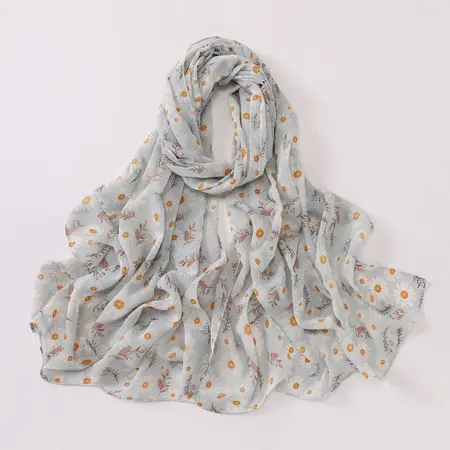 Chiffon Floral Printed Hijab detail