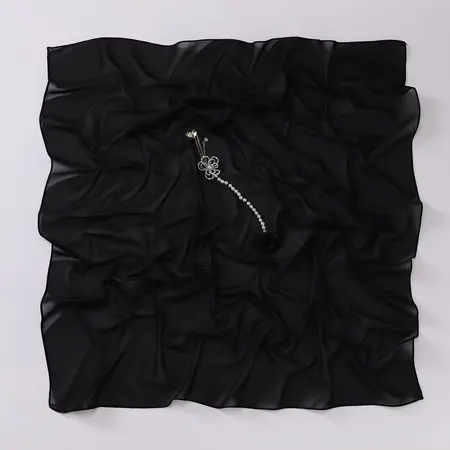 Chiffon Floral Headscarf – 80 × 180cm detail