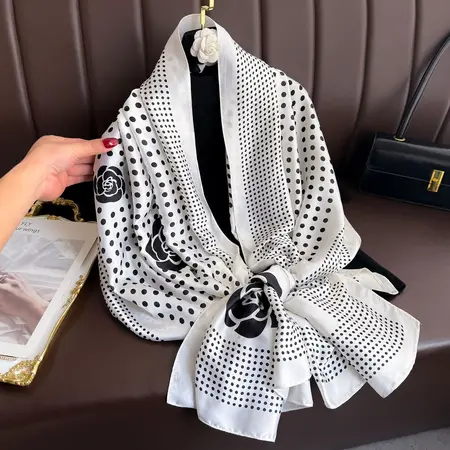 Silk Polka Dot Scarf Shawl