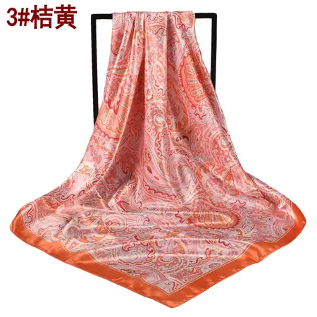 Silk Floral Scarf Shawl – 90 × 90 cm detail
