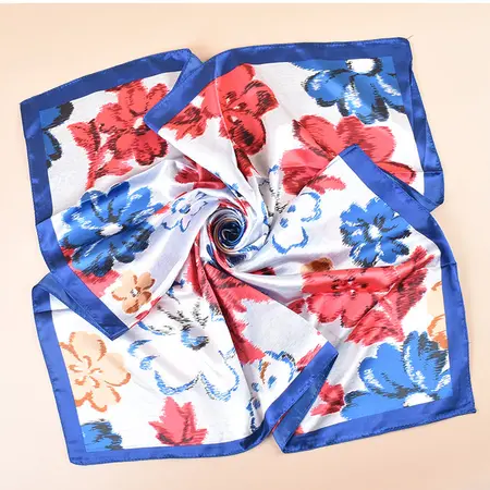 Silk Floral Scarf Shawl – 90 × 90 cm detail