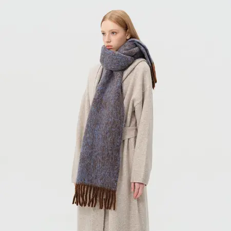 Women's Wool Blend Fringed Scarf Shawl – 200 × 30 cm detail