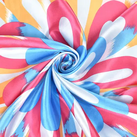 Silk Floral Scarf Shawl – 90 × 90 cm detail