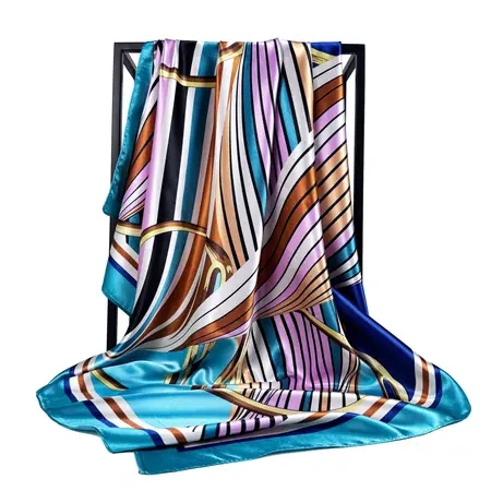 Silk Floral Printed Scarf Shawl – 90 × 90 cm detail