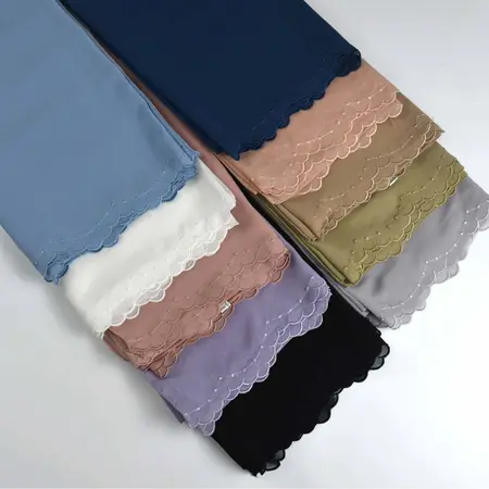Chiffon Embroidered Hijab detail