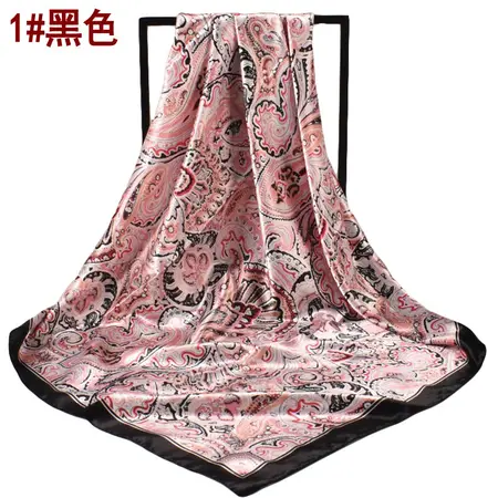 Silk Floral Scarf Shawl – 90 × 90 cm detail
