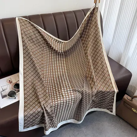 Silk Printed Scarf Shawl – 90 × 90 cm detail