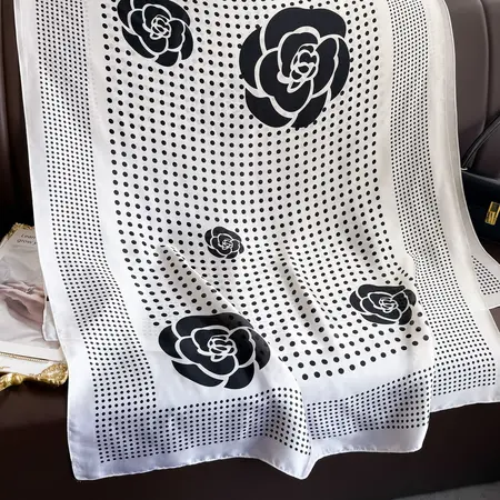 Silk Polka Dot Scarf Shawl detail