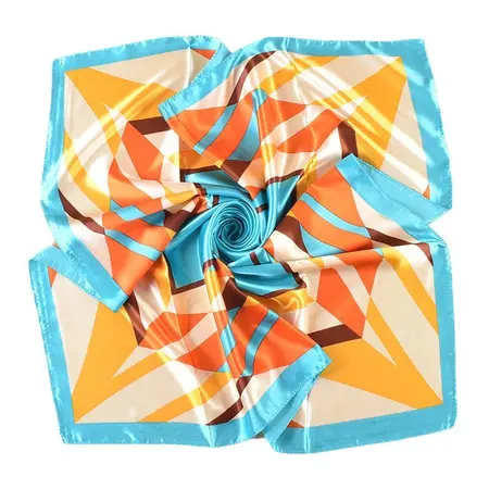 Silk Geometric Scarf Shawl – 90 × 90 cm detail