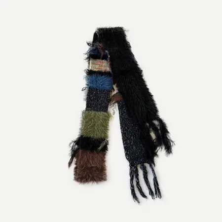 Colorblock Striped Knit Scarf Shawl – 250 × 10 cm detail