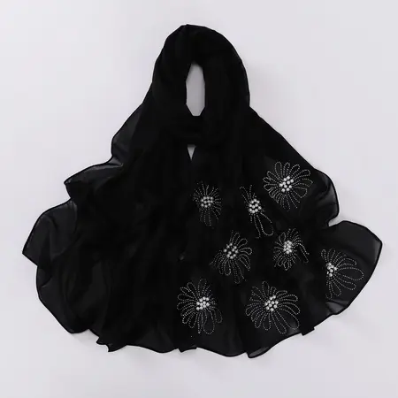 Chiffon Floral Hijab detail