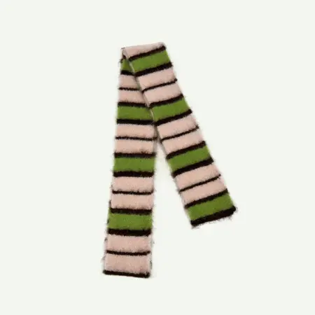 Striped Knit Lightweight Narrow Scarf Shawl – 180 × 10 cm detail