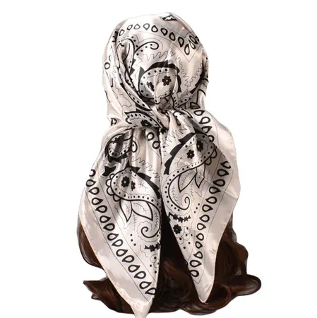 Silk Floral Scarf Shawl – 90 × 90 cm detail