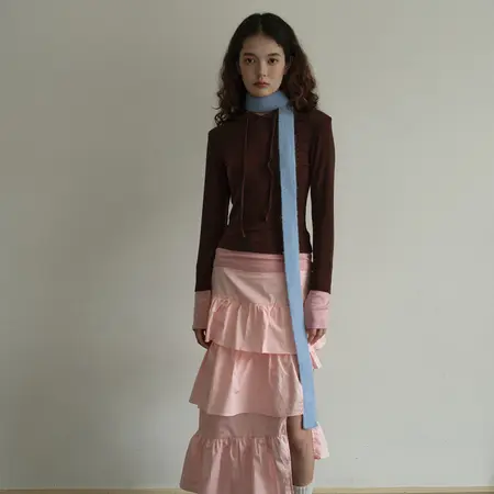 Wool Blend Solid Color Lightweight Narrow Scarf Shawl – 180 × 5 cm
