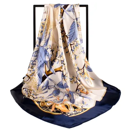 Silk Scarf Shawl – 90 × 90 cm